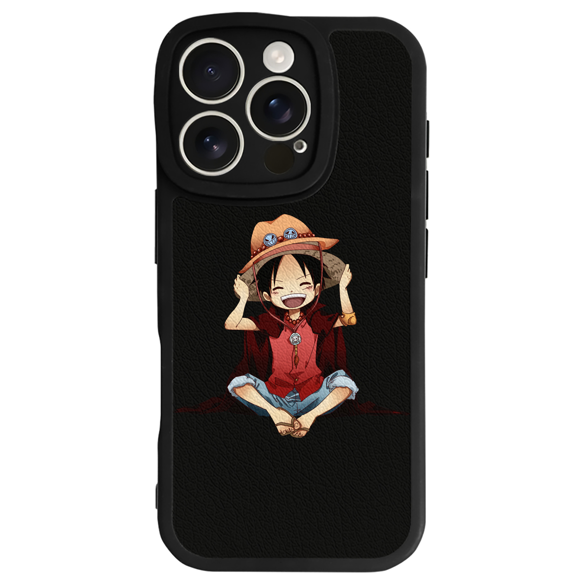 （画像用） ワンピース モンキー・D・ルフィ ONE PIECE Monkey D. Luffy 【iPhone 16シリーズ対応】シリコンスマホケース（レザー調） 材質：シリコン